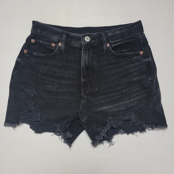 American Eagle Outfitters Pants - American Eagle Black Distressed 90s Boyfriend Shorts SZ 0